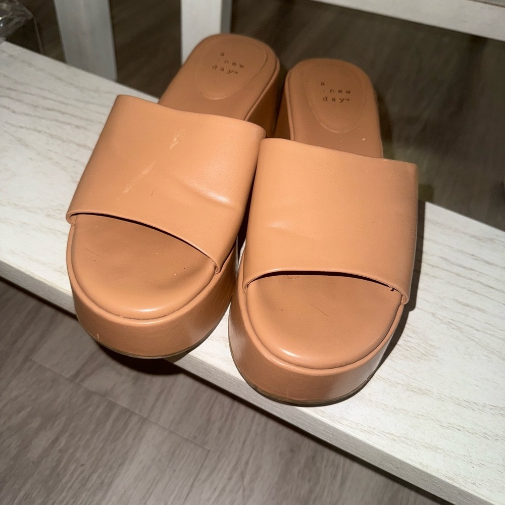 A New Day Women's Brown Platform Mules